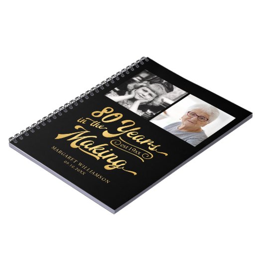 Verjaardag 80 JAAR IN DE MAAK 2 Foto's Guestbook Notitieboek (Linkerzijde)