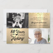 Verjaardag 80 jaar in de Making Metallic Gold Phot Kaart (Voorkant)