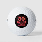 Verjaardag 80 jaar jong 80e grappig cadeau idee golfballen (Voorkant)