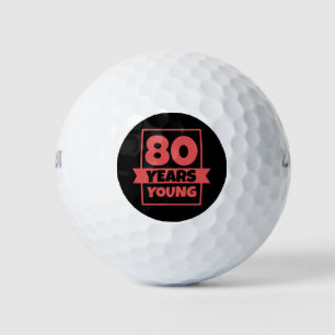 Verjaardag 80 jaar jong 80e grappig cadeau idee golfballen