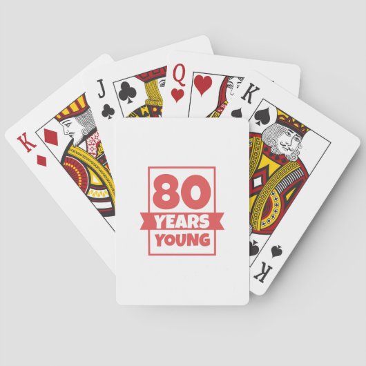Verjaardag 80 jaar jong 80ste grappig cadeau idee pokerkaarten (Achterkant)