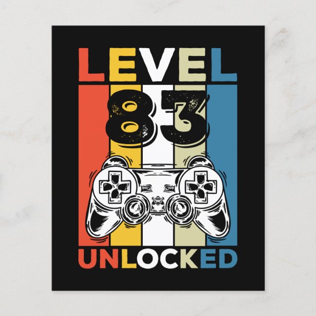 Verjaardag 83e level ontgrendeld 83 Gaming vintage (Voorkant)