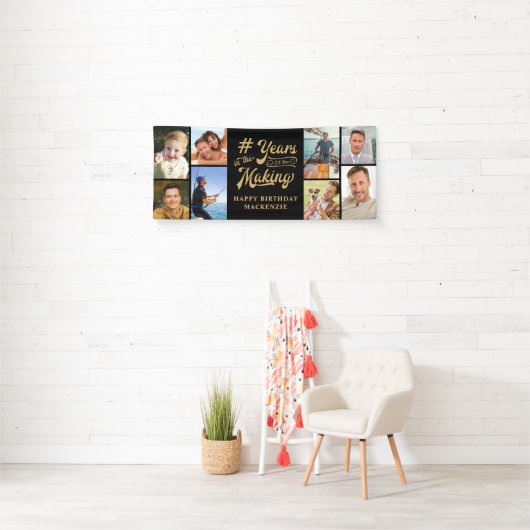 Verjaardag 8 Fotocollage Jaren in de maak Spandoek (Insitu)