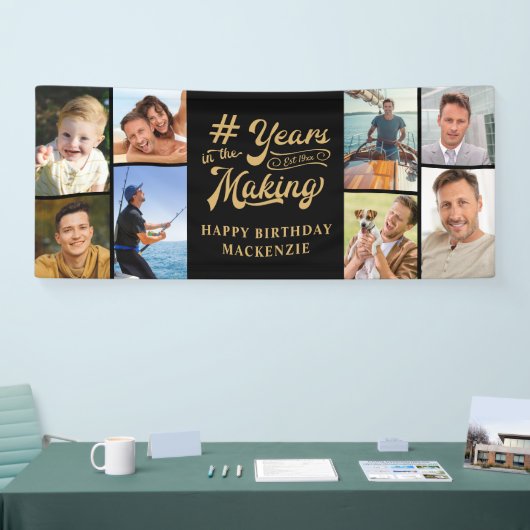 Verjaardag 8 Fotocollage Jaren in de maak Spandoek (Beurs)