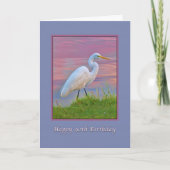 Verjaardag, 90e, Great Egret Slenteren bij zonsopg Kaart (Voorkant)