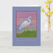 Verjaardag, 90e, Great Egret Slenteren bij zonsopg Kaart (Gele Bloem)