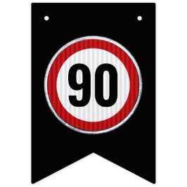 VERJAARDAG 90ste Verjaardag Snelheidslimiet Bord Vlaggetjes