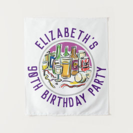 Verjaardag 90ste verjaardag wandtapijt wandkleed