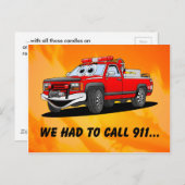 Verjaardag 911 Cartoon Briefkaart (Voorkant / Achterkant)