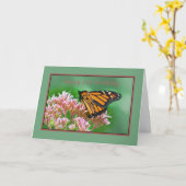 Verjaardag, 91e, Monarch Butterfly Kaart (Gele Bloem)