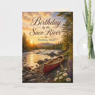 Verjaardag aan de Saco-rivier Fryeburg Maine Groet Kaart