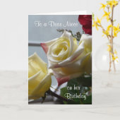 Verjaardag / Aan een lieve nichtje-gele rozen Kaart (Gele Bloem)
