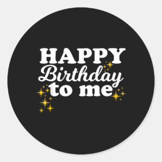 Verjaardag aan mezelf ronde sticker