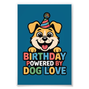 Verjaardag Aangedreven Door Hond Love Design Foto Afdruk