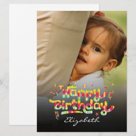 Verjaardag Aangepaste Foto Wenskaart Gepersonalise (Voorkant / Achterkant)