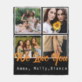 Verjaardag aangepaste fotocollage zwart Witte vrie Fleece Deken (Voorkant)