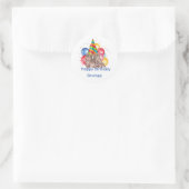 Verjaardag Aangepaste Naam Ballonnen Feest Ronde Sticker (Tas)