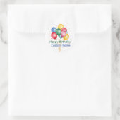 Verjaardag Aangepaste Naam Ballonnen Feest Ronde Sticker (Tas)