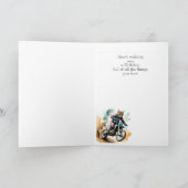 Verjaardag Aangepaste naam Cat Riding Motocross Kaart (Binnen)