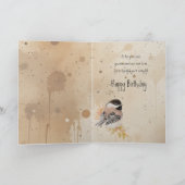 Verjaardag Aangepaste Naam Chickadee Vogel Kaart (Binnen)