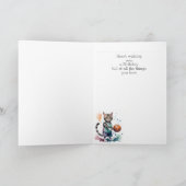 Verjaardag Aangepaste naam Kat spelen basketbal Kaart (Binnen)