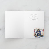 Verjaardag Aangepaste Naam Kat spelen Goalie Hocke Kaart (Binnen)