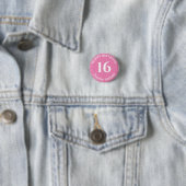 Verjaardag Aangepaste Naam Leeftijd Jaar Roze Knop Ronde Button 3,2 Cm (In situ)
