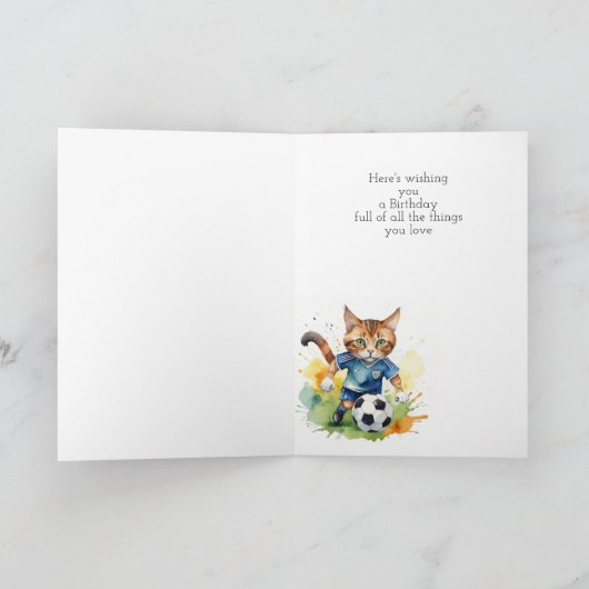 Verjaardag Aangepaste Naam Leuke Cute Kat speelt V Kaart (Binnen)