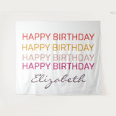 Verjaardag aangepaste naam   wandkleed (Voorkant (horizontaal))