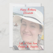 Verjaardag aangepaste rode tekst foto magnetische magnetische uitnodiging (Voorkant)