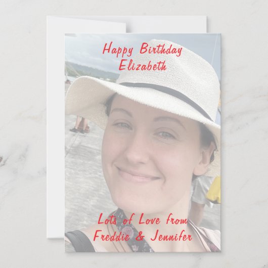 Verjaardag aangepaste rode tekst foto magnetische  magnetische uitnodiging (Voorkant)