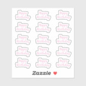 Verjaardag aangepaste tekst leeftijd licht babyroz sticker (Vel)