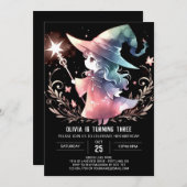 Verjaardag aangepaste wizard pastel kaart (Voorkant / Achterkant)