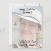 Verjaardag aangepaste zwarte tekst foto magnetisch magnetische uitnodiging (Voorkant)