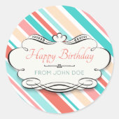 Verjaardag Aanpasbaar Ronde Sticker (Voorkant)