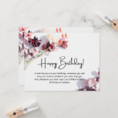 Verjaardag aanpasbare platte wenskaart kaart (Voorkant / Achterkant in situ)