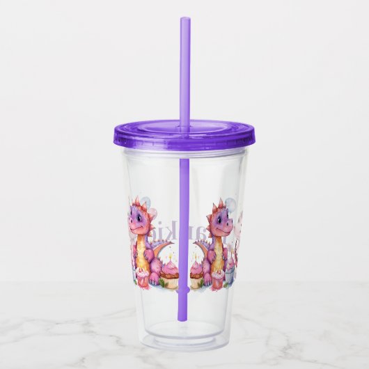 Verjaardag aanpassen dinosaurussen acryl drinkbeker (Rechts)