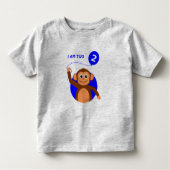 Verjaardag aap blauwe ballon kinder shirts (Voorkant)