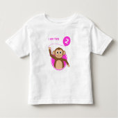 Verjaardag aap roze ballon kinder shirts (Voorkant)