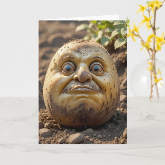 Verjaardag Aardappelhoofd in vuil Kaart (Gele Bloem)