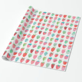 Verjaardag Aardbei Fruit | Glanzend Inpakpapier (Uitgerold)