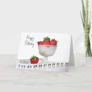 Verjaardag Aardbeien met Tape Maatregel Kaart