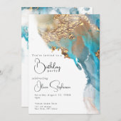 Verjaardag Abstracte gemarmerde alcoholinkt Kaart (Voorkant / Achterkant)