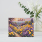 Verjaardag Abstracte Zomerbloemen  Briefkaart (Staand voorkant)