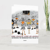 Verjaardag achter de tralies: Jailbird Verjaardags Kaart (Achterkant)