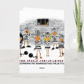 Verjaardag achter de tralies: Jailbird Verjaardags Kaart (Achterkant)