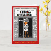 Verjaardag achter de tralies: Jailbird Verjaardags Kaart (Gele Bloem)