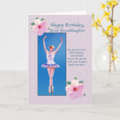 Verjaardag, achterkleindochter, ballerina kaart (Gele Bloem)