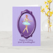 Verjaardag, achterkleindochter, ballerina kaart (Gele Bloem)