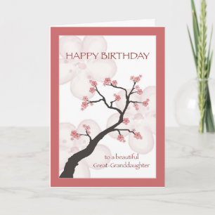 Verjaardag achterkleindochter, Chinese Bloesemboom Kaart